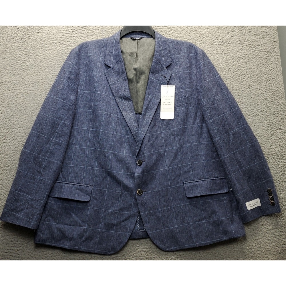 J.M. Haggar Blazer Jacket Mens 54S Multi Tailored Fit Single Breasted Classic